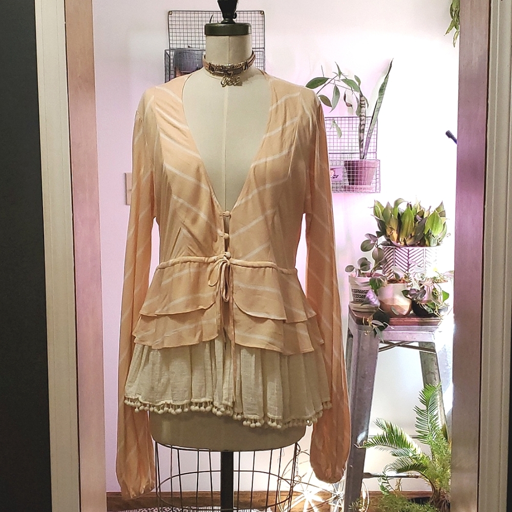 Boho Free People/Zara Top Blazer L Redesigned